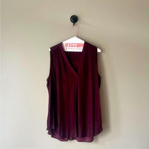 Vince Camuto Maroon Sleeveless Blouse